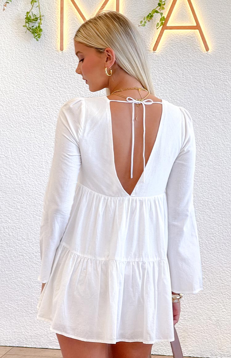 Cutefirst Heart White Long Sleeve Mini Dress