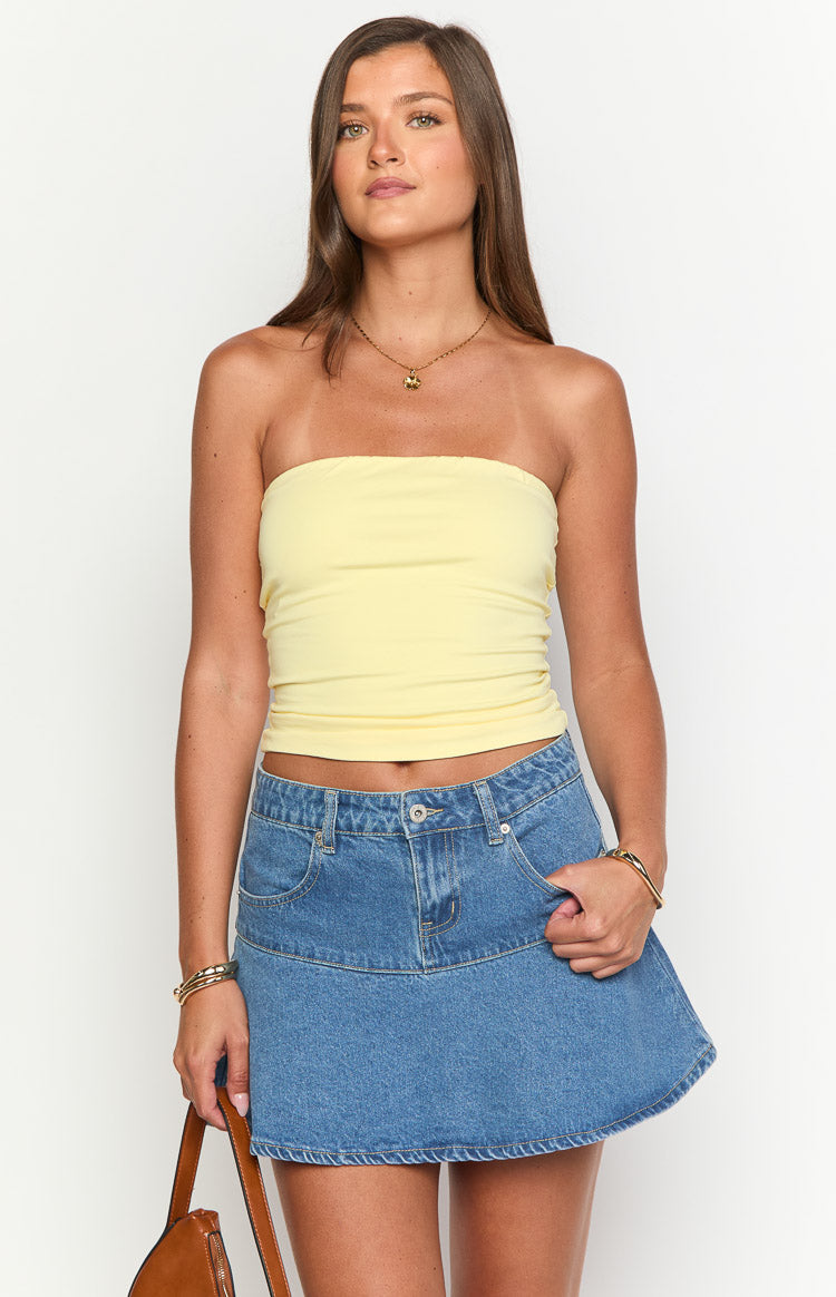 Cutefirst Mid Wash Denim Mini Skirt