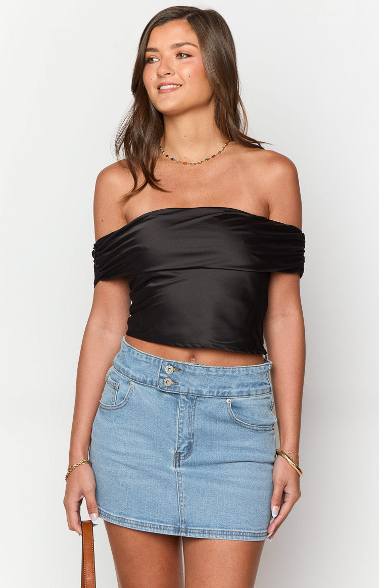 Cutefirst Light Wash Denim Mini Skirt