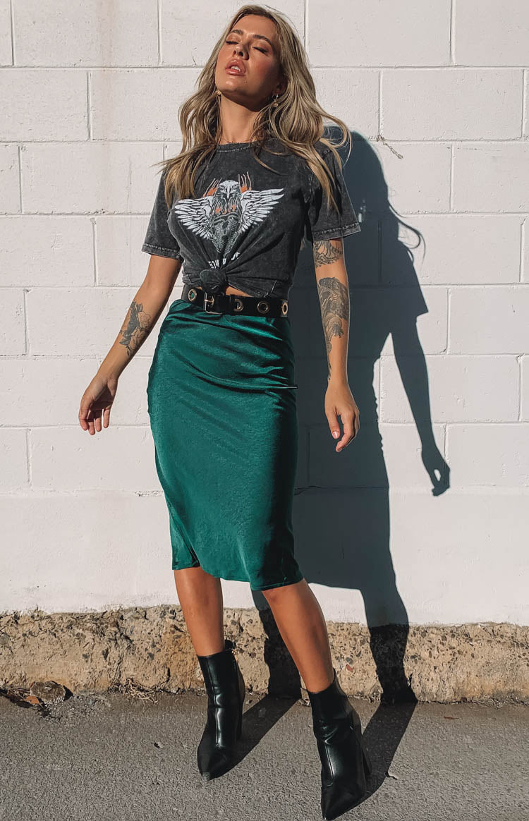 Cutefirst Midi Skirt Emerald